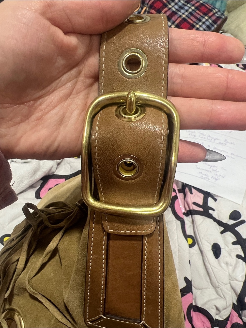 Coach Suede Eyelet Large Duffle VTG 2004 - Picture 5 of 10